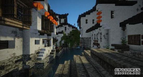 中国传统水乡,灰白色的墙壁,青涩的石砖,富有浓郁中国古老建筑味道的房子