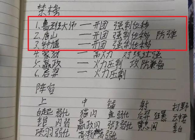 你永远不知道后浪有多努力，为了上王者，特意做笔记分析阵容优劣