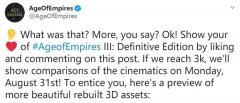 《帝国时代3：决定版》官方近日在推特上发布了