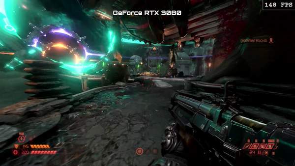 《DOOM：永恒》RTX 3080演示 特效全开，80帧以上