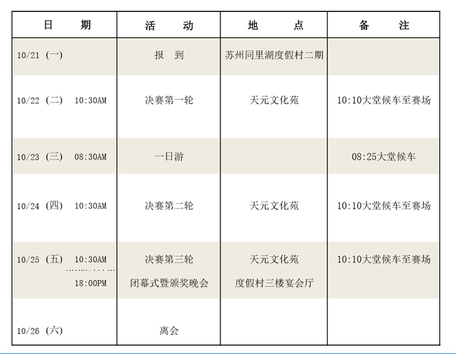 第16届倡棋杯中国职业围棋锦标赛三番棋决赛日程