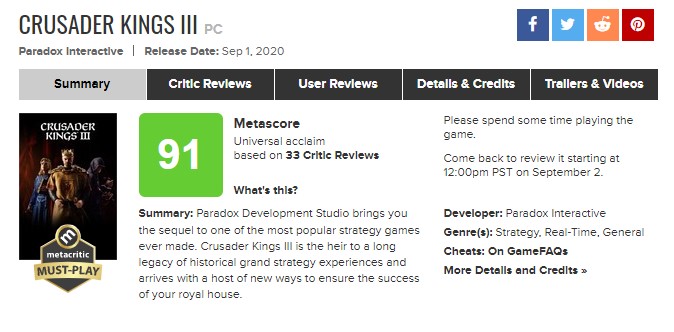 3DM速报：《十字军之王3》好评如潮，PS4《怪猎世界》系列永降