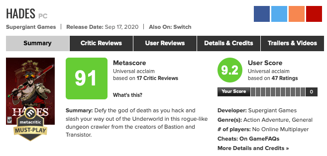 《哈迪斯》评测：令人上瘾的 顶级 独立游戏佳作